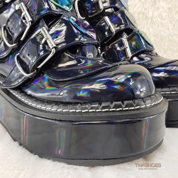 Platform Heart Metal Plates Buckle boot Emily 330 - Picture 16 of 16